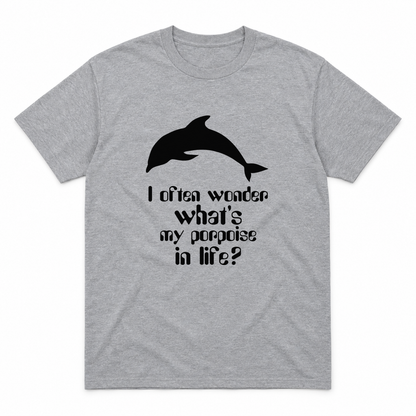 I Often Wonder graphic tee in sport grey with black print, front view
