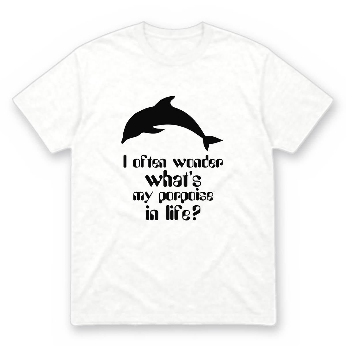 I Often Wonder graphic tee in white with black print, front view