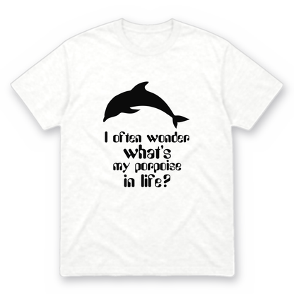 I Often Wonder graphic tee in white with black print, front view