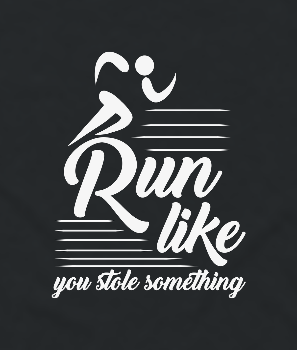 Close-up of the Run Like You Stole Something runner print