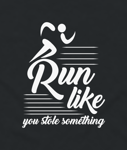 Close-up of the Run Like You Stole Something runner print