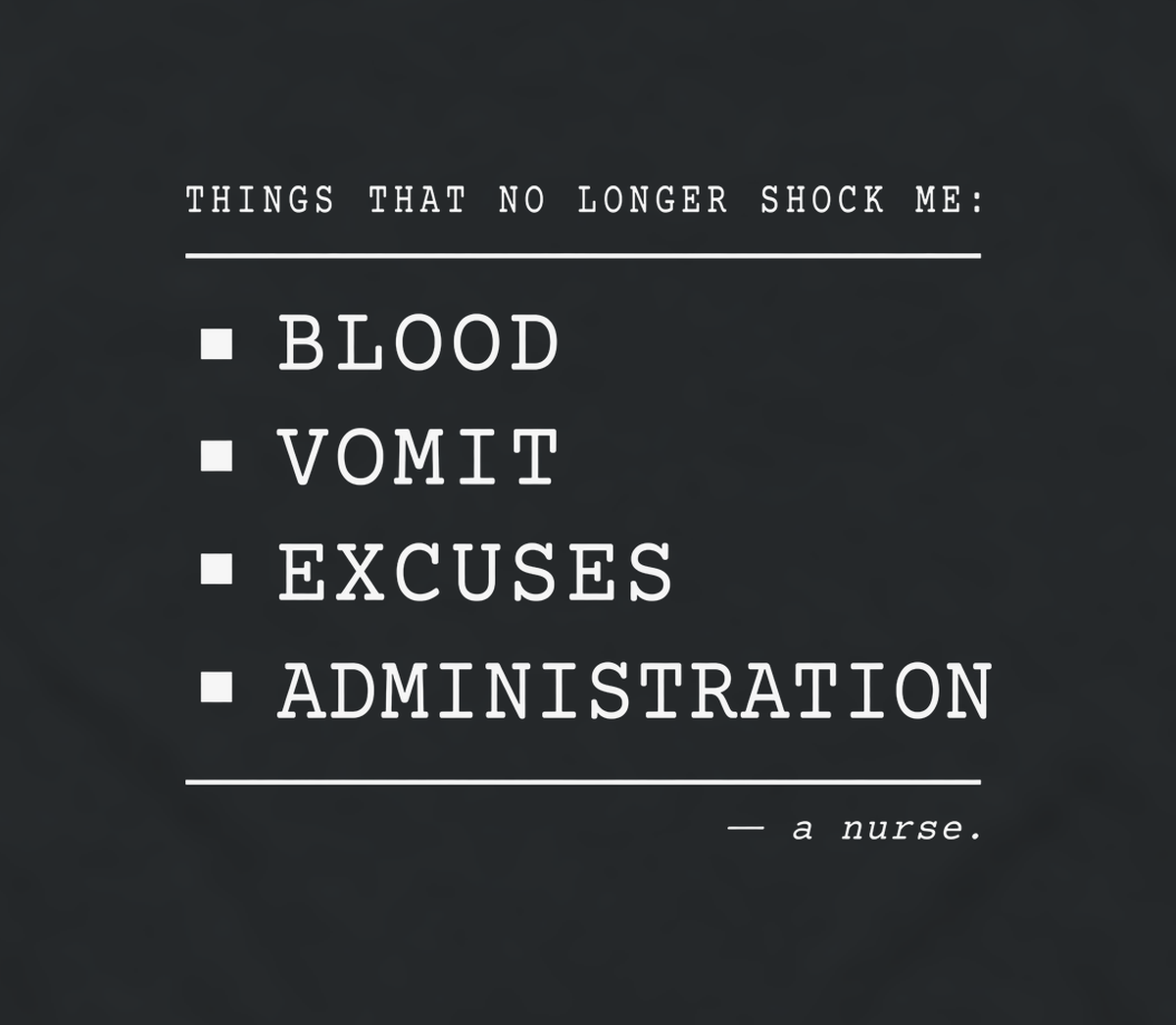 Close-up of the Nurse No Longer Shocked list print