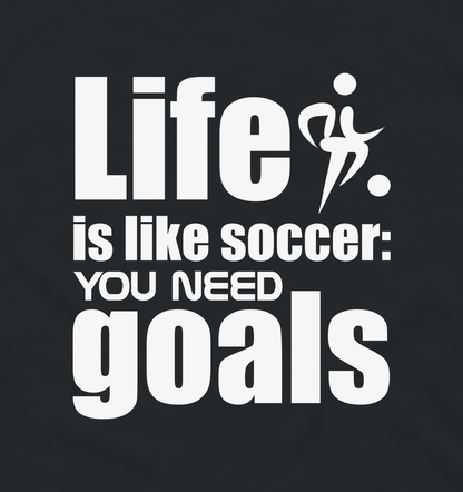 Close-up of the Life Is Like Soccer soccer print