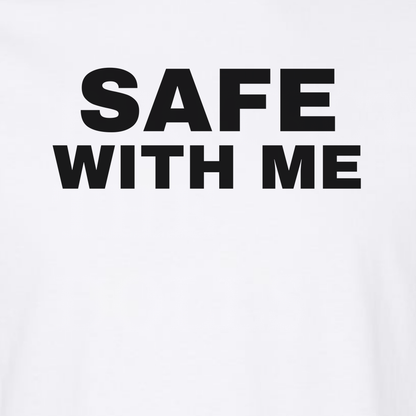 Close-up of the bold Safe With Me print