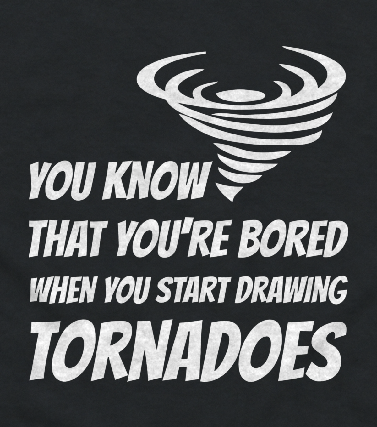 Close-up of the Drawing Tornadoes tornado print