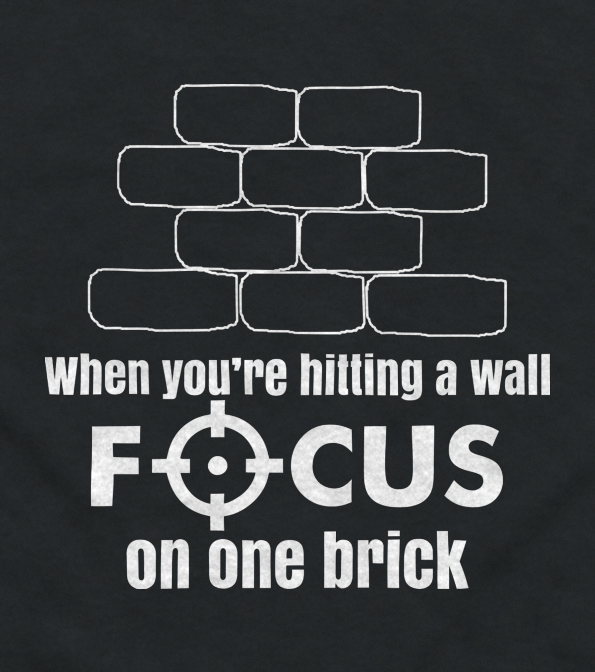 Close-up of the Focus on One Brick brick wall and target print