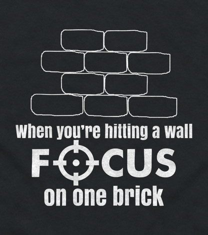 Close-up of the Focus on One Brick brick wall and target print