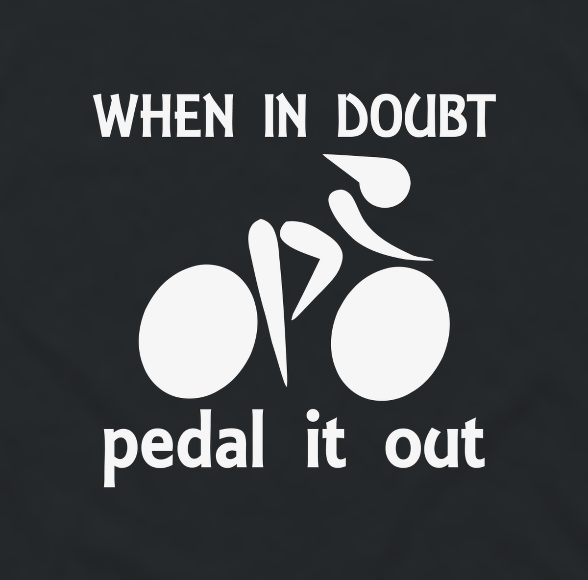 Close-up of the Pedal It Out cyclist print
