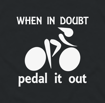 Close-up of the Pedal It Out cyclist print