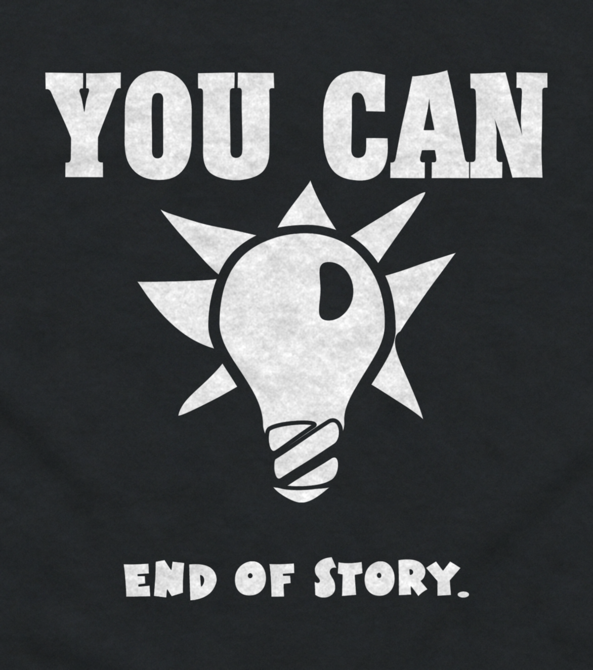Close-up of the You Can Light Bulb print