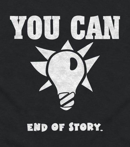 Close-up of the You Can Light Bulb print